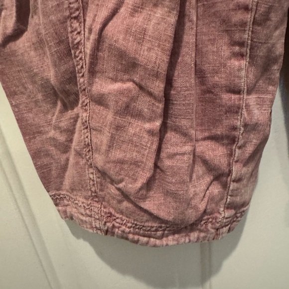 Free People Rose Mauve Distressed Casual Linen Pants Size M - Picture 12 of 14